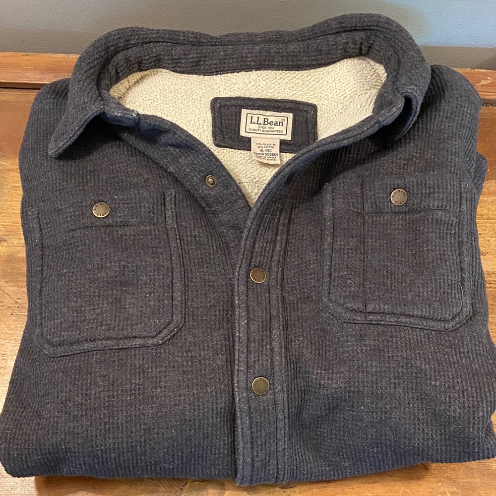 L.L. Bean Charcoal Gray Fleece-Lined Shirt